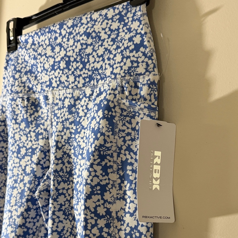 RBX Blue and White Floral Leggings - Picture 5 of 16